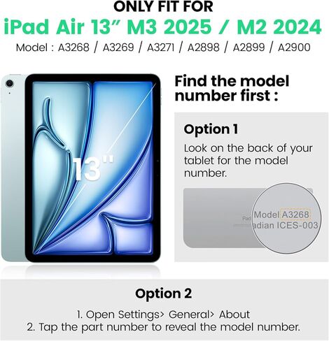 SEYMAC for iPad Air 11 Inch Case 2024 M2 (Air 6th Generation Case), Heavy Duty Shockproof Protective Case with Screen Protector, Stand and Hand/Shoulder Strap for iPad Air 6th Generation, Black in Saudi Arabia