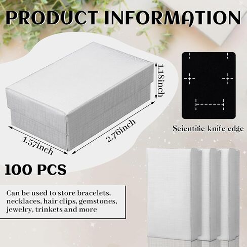 Tenceur 100 Pcs Cardboard Gift Boxes 3.5 x 3.5 x 1.2 Inches Cardboard Jewelry Boxes Kraft Case with Sponge Pad Bulk Necklace Earring Bracelet Boxes for Jewelry Gift Storage Packaging Display in Kuwait