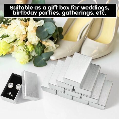 Tenceur 100 Pcs Cardboard Gift Boxes 3.5 x 3.5 x 1.2 Inches Cardboard Jewelry Boxes Kraft Case with Sponge Pad Bulk Necklace Earring Bracelet Boxes for Jewelry Gift Storage Packaging Display in Kuwait