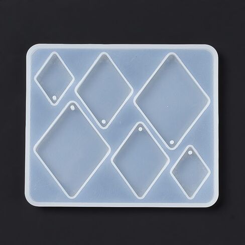 1 pc Rectangle Pattern Silicone Molds Pendant Charm Making Resin Casting Molds for Epoxy Resin Polymer Clay Crafting DIY Dangle Earring Necklace Jewelry Making Hanging Ornament in Saudi Arabia