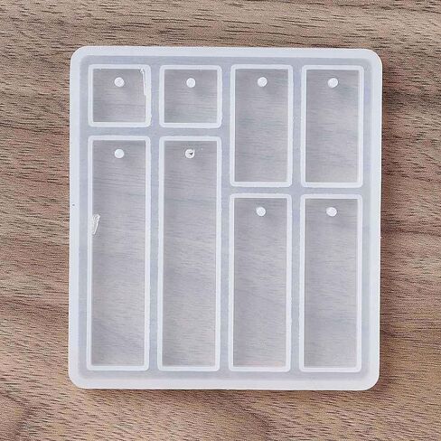 1 pc Rectangle Pattern Silicone Molds Pendant Charm Making Resin Casting Molds for Epoxy Resin Polymer Clay Crafting DIY Dangle Earring Necklace Jewelry Making Hanging Ornament in Saudi Arabia