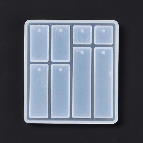 1 pc Rectangle Pattern Silicone Molds Pendant Charm Making Resin Casting Molds for Epoxy Resin Polymer Clay Crafting DIY Dangle Earring Necklace Jewelry Making Hanging Ornament in Saudi Arabia