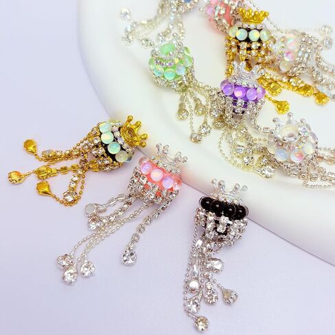 10pcs Rhinestone Focal Beads for Pens, Sparkling 3D Rose Flower Designs, Fancy Beads for DIY Jewelry Making Keychains Crafts Holiday Decorations in Saudi Arabia