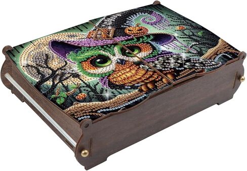 antor DIY Diamond Painting Wooden Storage Box, Rainbow Butterfly Creative Special Shaped Rhinestone Art Flip Cover Organizer, Handmade Art Desktop Decorations Gift for Adults in Saudi Arabia