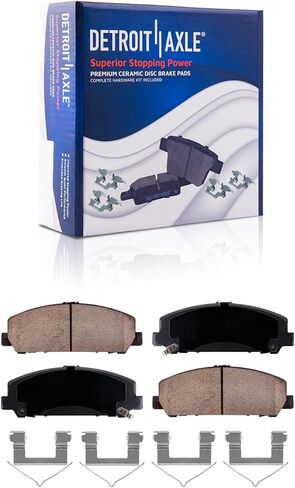 Detroit Axle - Brake Kit for 2017-2023 Nissan TITAN, Drilled and Slotted Disc Brake Rotors Ceramic Brakes Pads with Hardware Replacement : 13.78" inch Front and 13.58" inch Rear Rotor in Saudi Arabia