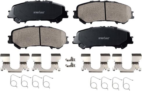 Detroit Axle - Brake Kit for 2017-2023 Nissan TITAN, Drilled and Slotted Disc Brake Rotors Ceramic Brakes Pads with Hardware Replacement : 13.78" inch Front and 13.58" inch Rear Rotor in Saudi Arabia