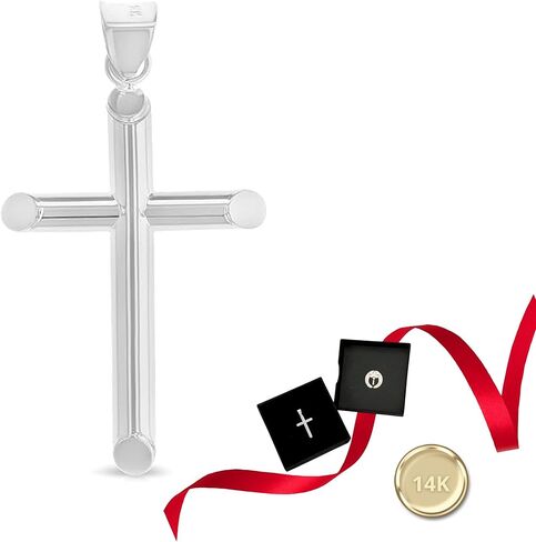 Ioka 14K REAL Gold Classic Cross Pendant Religious Charm For Necklace or Chain in Saudi Arabia