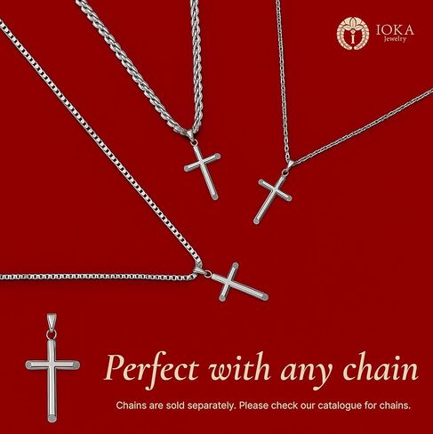 Ioka 14K REAL Gold Classic Cross Pendant Religious Charm For Necklace or Chain in Saudi Arabia