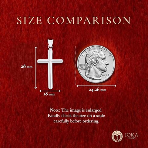Ioka 14K REAL Gold Classic Cross Pendant Religious Charm For Necklace or Chain in Saudi Arabia