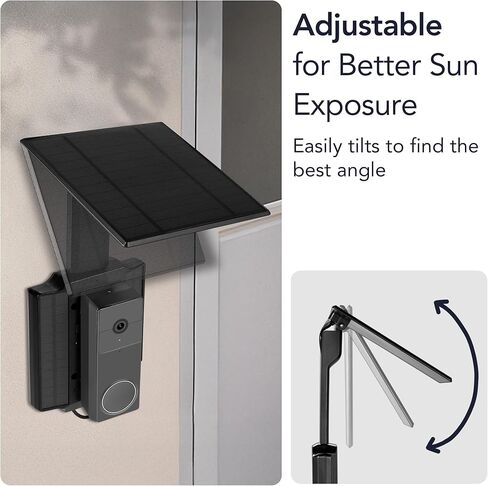 Wasserstein Universal Solar Charger with Built-in Battery Compatible with Arlo Video Battery Doorbell 2K (2nd Gen), WYZE Wireless Duo Cam & eufy E340/C30/C31 Doorbell (2.5W) in Saudi Arabia