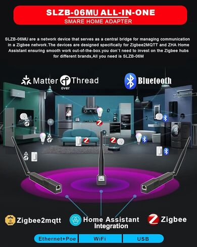 SMLIGHT SLZB-06 No Poe - Zigbee 3.0 إلى Ethernet، USB، ومنسق بوابة WiFi مع PoE، بوابة Zigbee USB العالمية لمساعد المنزل / Zigbee2MQTT / ZHA، محول USB Zigbee 3.0 اللاسلكي in Saudi Arabia