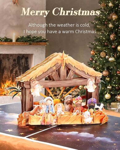 Pop Up 3D Christmas Cards - Cute Cozy Holiday Cats Living Room Xmas Greeting Cards with Envelopes, Festive Themed Gift Card, Christmas Tree and Fireplace Design in Saudi Arabia