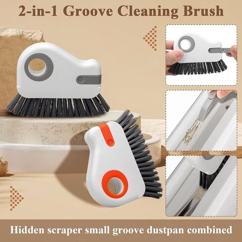 2-in-1 Multifunctional Groove Cleaning Brush for Windows, Doors, Tracks, and Cars – Handheld Gap Cleaner Tool for Window Sills, Sliding Door Grooves, Corners, and Household Dust Removal in Saudi Arabia