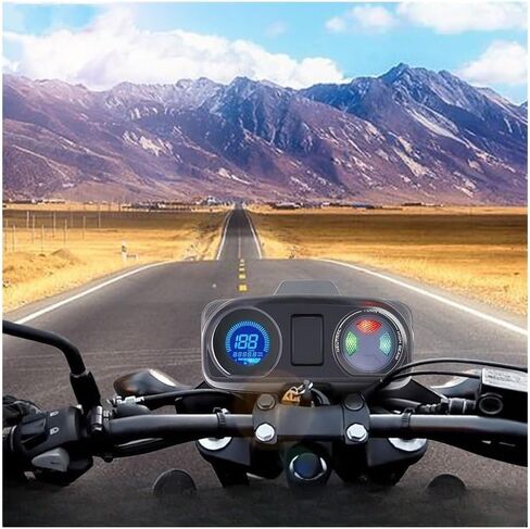 motorcycle mileometer 12V Motorcycle Universal Tachometer Digital Led 7 Colors Backlight Fuel Gauge For Brazil For Titan For Fan 150 in Saudi Arabia