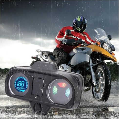 motorcycle mileometer 12V Motorcycle Universal Tachometer Digital Led 7 Colors Backlight Fuel Gauge For Brazil For Titan For Fan 150 in Saudi Arabia