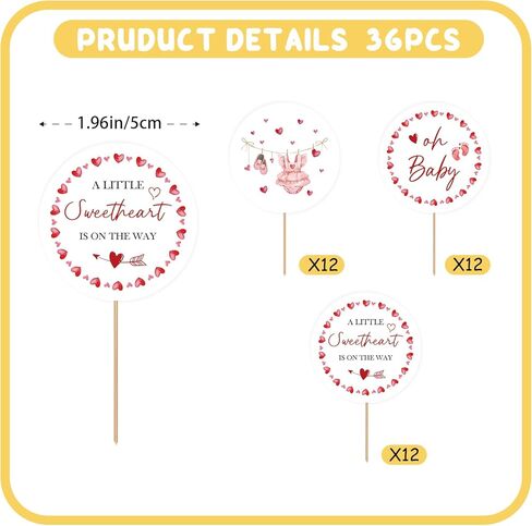 36 قطعة من أغطية الكب كيك على شكل قلب صغير، اختيارات كب كيك لعيد الحب للفتيات، زينة لحفلات أعياد الميلاد الأولى بطابع قلب جميل in Kuwait