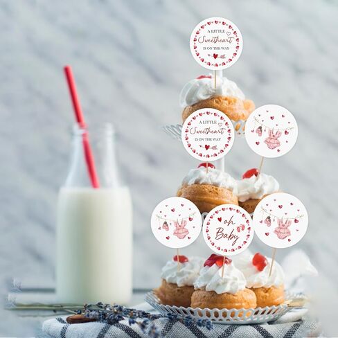 36 قطعة من أغطية الكب كيك على شكل قلب صغير، اختيارات كب كيك لعيد الحب للفتيات، زينة لحفلات أعياد الميلاد الأولى بطابع قلب جميل in Kuwait