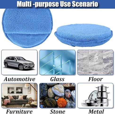 6 Pack Microfiber Wax Applicator Pads, Car Wax Applicator with Finger Pocket, Detail & Polishing Foam Pad for Car Cleaning and Best Polishing (5 inch) in Saudi Arabia