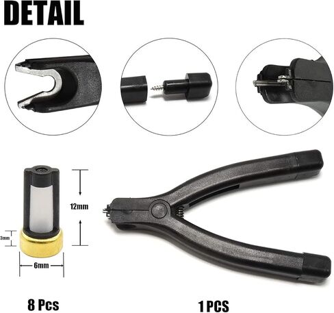 HiSport Fuel Injector tool for Pintle Cap and Filter Basket removal with 8pcs CF-101 Basket Filters (6mm x 3mm x 12mm) in Saudi Arabia
