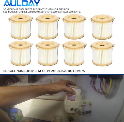 2010PM-OR 8PCS AULDAY 30 Microns Fuel Filter Element Replacement for 500FH 500FG Marine 500 Series Turbine 500FG30 500FG1230 500FG2430 and 75500FGX30 in Saudi Arabia
