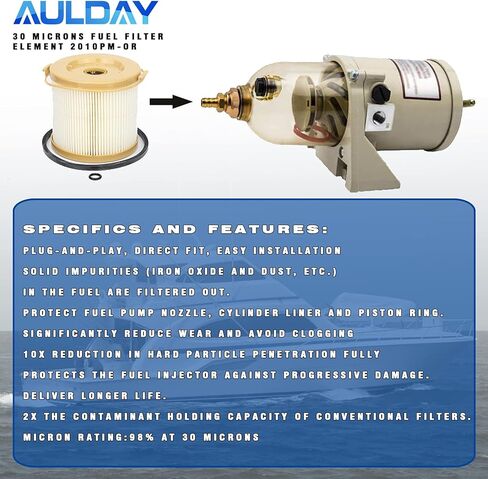 2010PM-OR 8PCS AULDAY 30 Microns Fuel Filter Element Replacement for 500FH 500FG Marine 500 Series Turbine 500FG30 500FG1230 500FG2430 and 75500FGX30 in Saudi Arabia