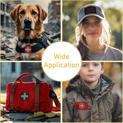 4 Pcs Medic First Aid Patches with Red Cross | Hook & Loop Emergency Tactical Patches for Military Uniforms, Caps, Bags & Tactical Vests. in Saudi Arabia