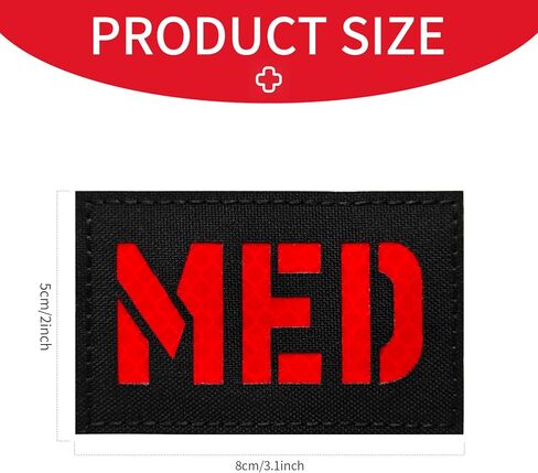 4 Pcs Medic First Aid Patches with Red Cross | Hook & Loop Emergency Tactical Patches for Military Uniforms, Caps, Bags & Tactical Vests. in Saudi Arabia