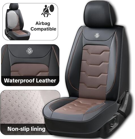 Car Seat Cover for Subaru Outback 2010-2024, Gray Car Seat Covers, Waterproof PU Leather, Full Set of 5 Seats, Non-Slip, Easy to Clean and Install, Beautify Interior in Saudi Arabia