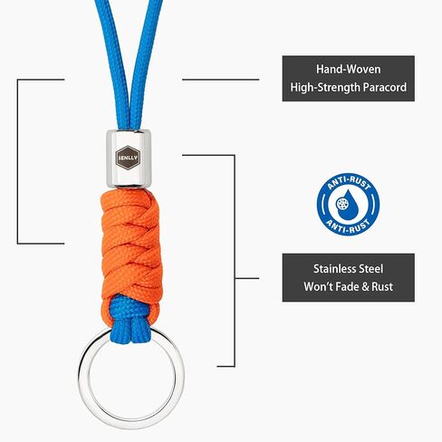 SENLLY Neck Lanyard Keychain for keys, Cell Phone, ID Badge Holder, Paracord Braided Design with Stainless Steel Hardware in Saudi Arabia