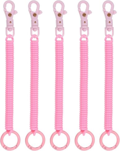 PATIKIL Retractable Coil Springs Keychain Anti-lost Key Chain Lanyard Cord with Plastic Lobster Clasp Keyring in Saudi Arabia