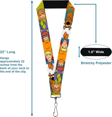 Buckle-Down Scooby Doo Lanyard, Scooby Doo 5 Character Poses Stack, Elastic in Saudi Arabia