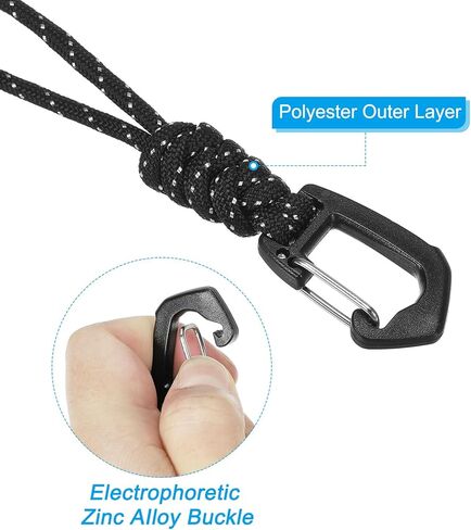 Badge Lanyard 4.7 Inch, Necklace Keychain Cord Metal Clasp Hook Ring Strap for Keys Whistle ID Card Badge Holder, Black White in Saudi Arabia