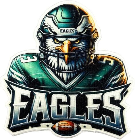 MamaStory Rugby Fans Philadelphia Team Mascot Player Sublimation Heat Transfer Patch American Football Iron On Sew On for Clothing Backpacks Jeans Motorcycle Sew On Custom Jackets Hats Tactical Bags in Saudi Arabia