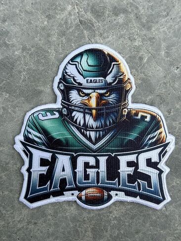 MamaStory Rugby Fans Philadelphia Team Mascot Player Sublimation Heat Transfer Patch American Football Iron On Sew On for Clothing Backpacks Jeans Motorcycle Sew On Custom Jackets Hats Tactical Bags in Saudi Arabia