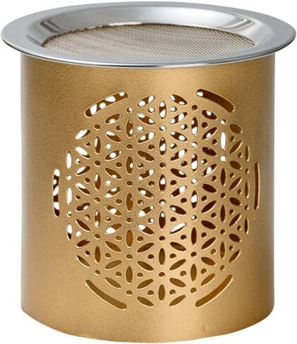 INCENSE BURNER with sieve (stainless steel) IRON in BLACK Height 2.36 inch [HANDMADE Motif: TREE of LIFE/World Tree] for incense burning with tea light in Saudi Arabia