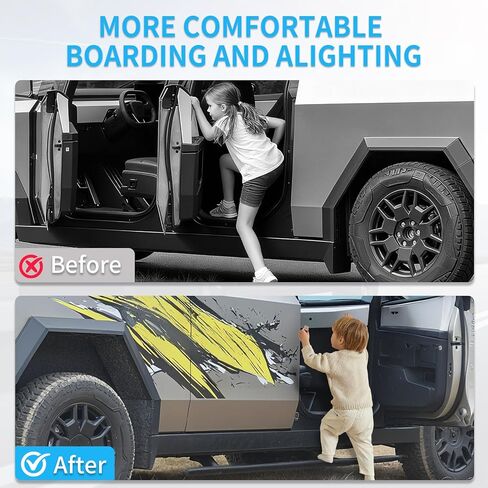 Electric Running Boards Compatible with Tesla Cybertruck – Weight Capacity Over 800Lbs Heavy-Duty Aluminum Alloy Side Steps Automatic Power Steps with All-Weather Anti-Slip in Saudi Arabia