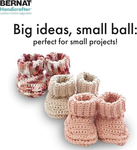 Bernat Handicrafter Cotton Big Ball Salt & Pepper Yarn - 2 Pack of 340g/12oz - Cotton - 4 Medium (Worsted) - 608 Yards - Knitting/Crochet in Saudi Arabia