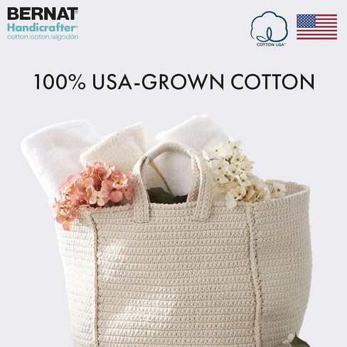 Bernat Handicrafter Cotton Big Ball Salt & Pepper Yarn - 2 Pack of 340g/12oz - Cotton - 4 Medium (Worsted) - 608 Yards - Knitting/Crochet in Saudi Arabia