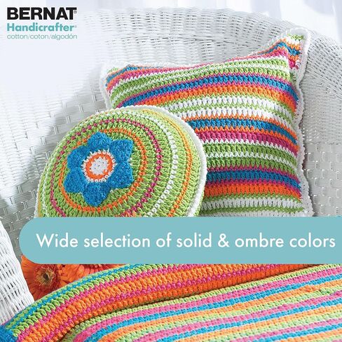 Bernat Handicrafter Cotton Big Ball Salt & Pepper Yarn - 2 Pack of 340g/12oz - Cotton - 4 Medium (Worsted) - 608 Yards - Knitting/Crochet in Saudi Arabia
