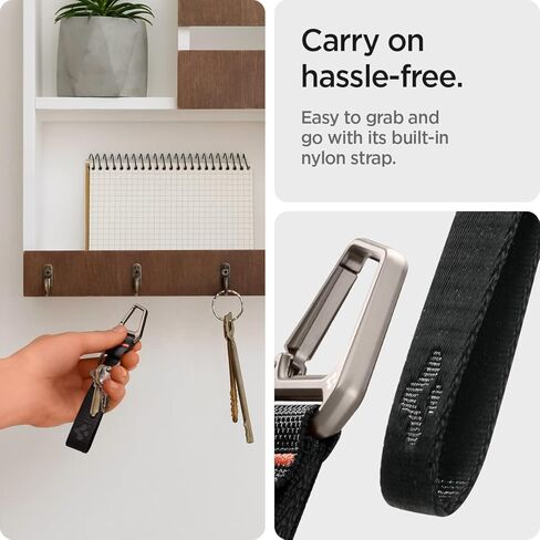 Spigen Lanyard Designed for AirPods Pro 2nd Generation Case 2022/2023 (USB-C/Lightening Cable) Wrist Strap Lanyard with Key Chain [AirPods Pro 2nd Generation/Universal Lanyard] - Black in Kuwait