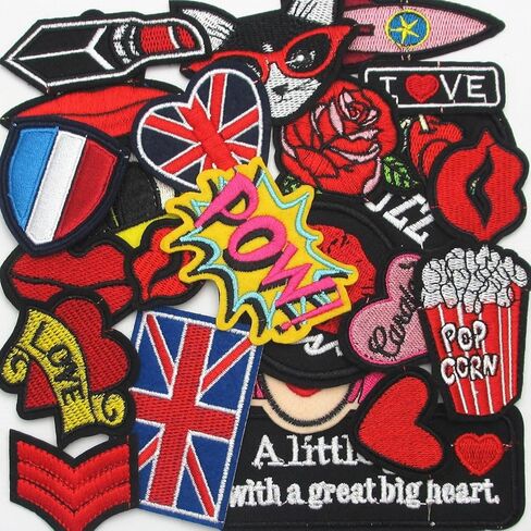 20pcs Assorted Styles Sew On/Iron On Patch Applique Clothes Dress Plant Hat Jeans Sewing Flowers Applique DIY Accessory in Saudi Arabia