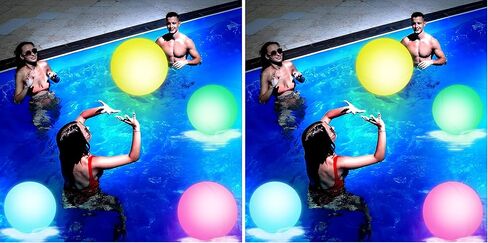 FUTUREPLUSX 2PCS Light Up Beach Balls, 16" LED Pool Ball with Remote Control Glow for Summer Parties Pool Decorations in Kuwait