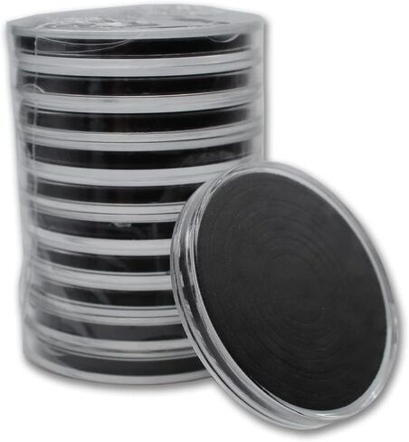 20 Clear Acrylic Capsules - Fits Most Popular Gold & Silver Coins - Easy to Open - Protect and Display Your Collection - 9 Sizes with Adjustable Black Ring Foam in Kuwait