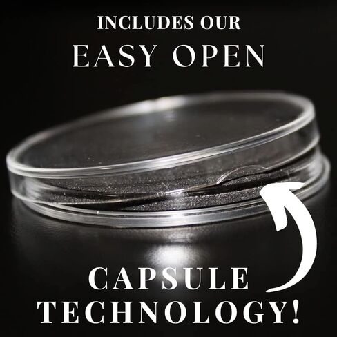 20 Clear Acrylic Capsules - Fits Most Popular Gold & Silver Coins - Easy to Open - Protect and Display Your Collection - 9 Sizes with Adjustable Black Ring Foam in Kuwait