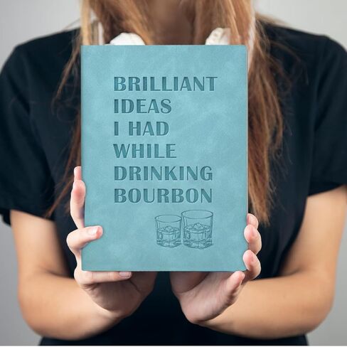 Bourbon Gifts Notebook, Whiskey Gifts for Men, Funny Journal Gift for Bourbon Lovers, Hardcover Notebook for Work and Note Taking - Blue in Saudi Arabia