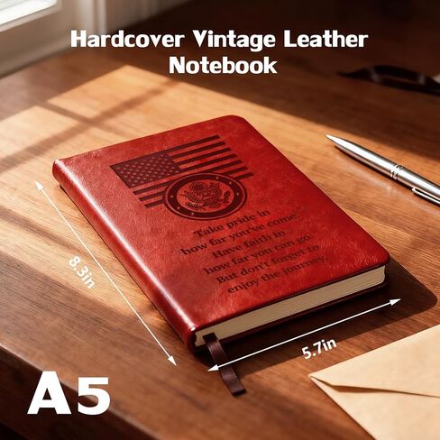 Army Journal Notebook for Men - Army Gift Leather Notebook Journal for Men Women – Military Gift for Basic Training, Promotions, Graduation, and Military Farewells in Saudi Arabia