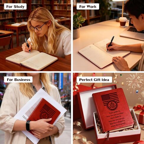 Army Journal Notebook for Men - Army Gift Leather Notebook Journal for Men Women – Military Gift for Basic Training, Promotions, Graduation, and Military Farewells in Saudi Arabia