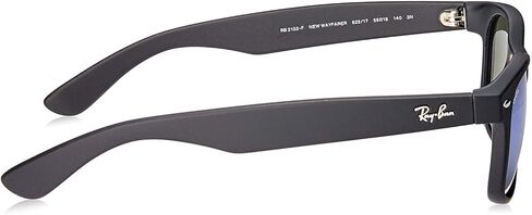 Ray-Ban RB2132F New Wayfarer Low Bridge Fit Square Sunglasses, Black/Clear, 52 mm in Saudi Arabia