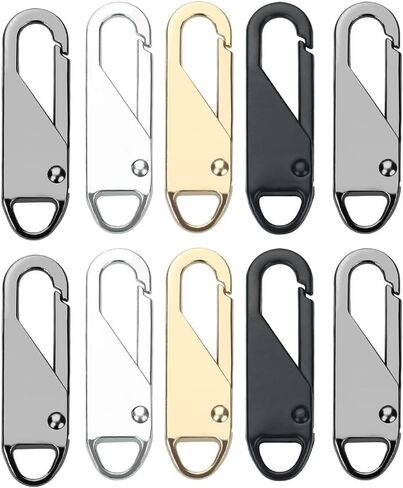 10Pcs Zipper Pull Replacement Tabs: Durable Detachable Pulls for Luggage, Backpacks, Jackets, Boots, Coats & Purses in Saudi Arabia