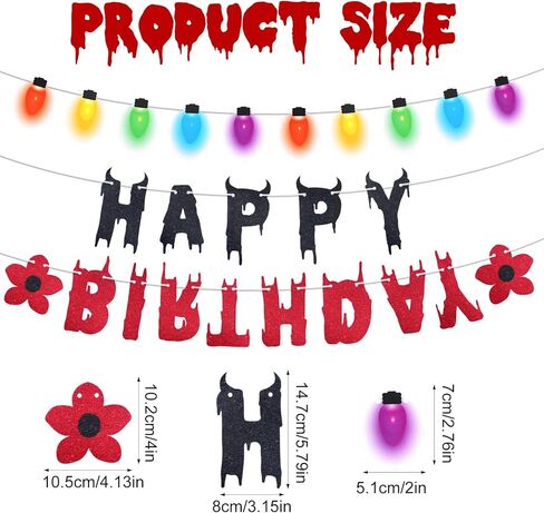 Happy Birthday Banner, Glitter Party Garland Decoration Eccentric Themed Halloween Birthday Banner Supplies for Home Room Decor in Saudi Arabia